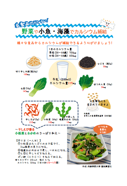 野菜や小魚でカルシウム補給のプレビュー